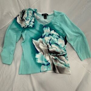 WHBM Cardigan turquoise sweater